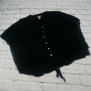 Chico's Womans Size 3 / 16 Knit Cap Sleeve Shirt Tie Waist Boho